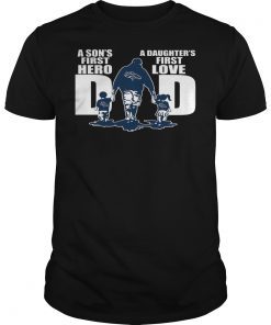 Denver Broncos Dad A Son's first hero a daughter first love T-Shirt Design