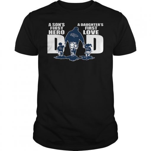 Denver Broncos Dad A Son's first hero a daughter first love T-Shirt Design