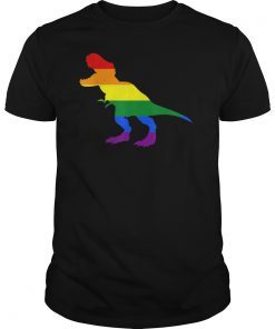 Dino Pride Rainbow Flag T-Shirt LBGT Pride Month Gifts