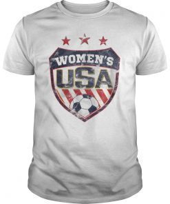Distressed Soccer T-Shirt for Women with USA Shield