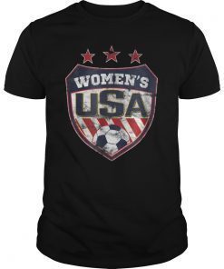 Distressed Soccer T-Shirt for Women with USA Shield