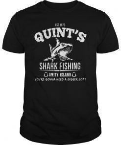 Est 1975 Quint s Shark Fishing Amity Island You Tee Shirt