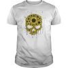 Floral Hippie Sunflower Skull T-Shirt
