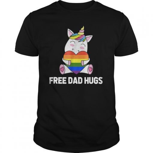 Free Dad Hugs Rainbow Heart T-shirt