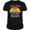 Free Dad Hugs Shirt Rainbow Emoji Mustache LGBT Proud Dad