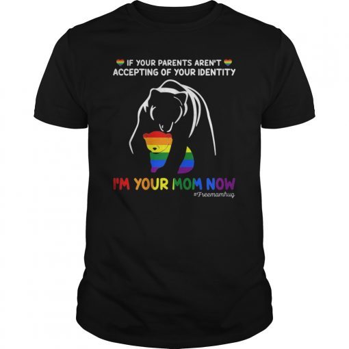 Free Mom Hugs LGBT Pride T-shirt Gifts bear LGBT T-Shirt