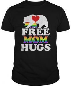 Free Mom Hugs Tshirt T-shirt Women LGBT Pride Mama Bear