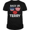 Funny Back Up Terry Fireworks American Flag Sunglasses & Lip T-Shirt