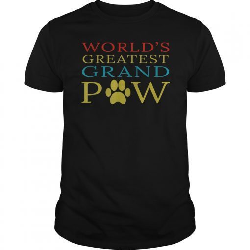 Funny Dog Shirt Grand Paw- World's Greatest Grand Paw Shirt