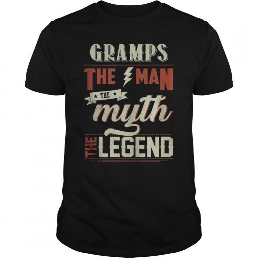 Funny Father's Day Gifts Grandpa Gramps The Man Myth Legend T-Shirt
