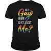 Funny Gay Pride T-Shirt Is It Gay In Here Or Is It Just Me