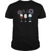 Funny Wine Glass T-Shirt Red White and Blue Firework shirt