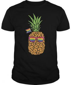 Gay Pineapple Funny Fruit Food LGBT Pride Rainbow Flag Gift T-Shirt