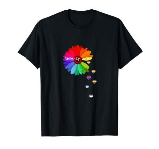 Gay Pride Love is Love LGBT Sunflower Hippie Shirt