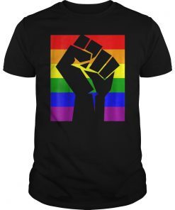 Gay Pride T-Shirt Resist Fist Rainbow Flag LGBTQ Shirt