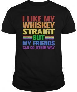 Gay Queer Lesbian Pride Whiskey Straight Joke T-Shirt
