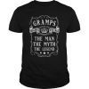 Gramps Shirt Gift Man Myth Legend Tee Birthday, New Pregnancy Reveal Announcement Gift, Fathers Day