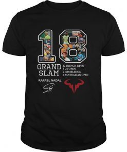 Grand Slam 18 Rafael Nadal signature 12 French open Tee Shirt