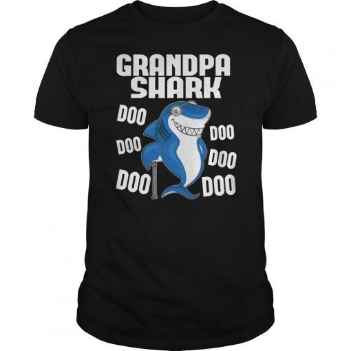 Grandpa Shark T-shirt Doo Doo Doo Matching Family Gift Tee
