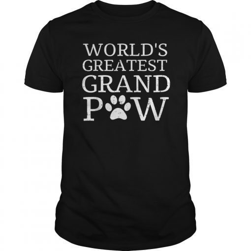 Grandpaw Shirt Worlds Greatest Grand Paw Funny Dogs Tee