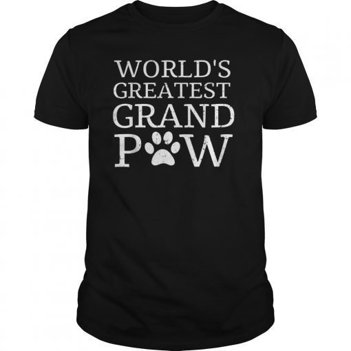 Grandpaw Shirt Worlds Greatest Grand Paw Funny Dogs Tee Shirt