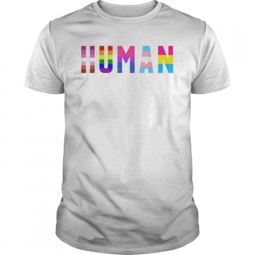HUMAN Flag LGBT Gay Pride Month Transgender T Shirt