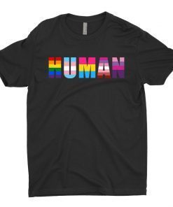 Human Flag LGBT Gay Pride Month Transgender T-Shirt Vintage Human Flag Shirt Gift For Lgbt, Gay, Pride