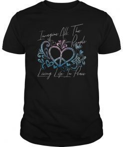 Imagine Hippie People Living Life in Peace and Love Tee Shirt