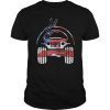Jeep Driver Wave Peace Fingers Sign 4th of July Flag colors Tee Shirt