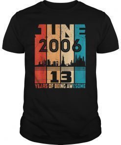 June 2006 T Shirt 13 Year Old Shirt 2006 Birthday Gift Tee