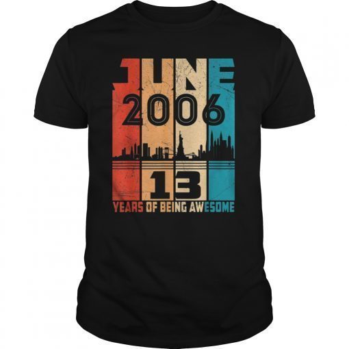 June 2006 T Shirt 13 Year Old Shirt 2006 Birthday Gift Tee