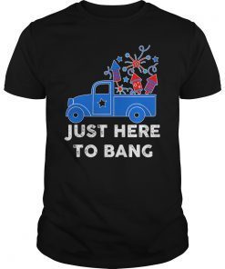 Just Here To Bang 4th of July Fireworks Truck Gift T-Shirt