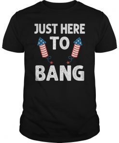 Just Here To Bang 4th of July Funny Firework Fourth July T-Shirt