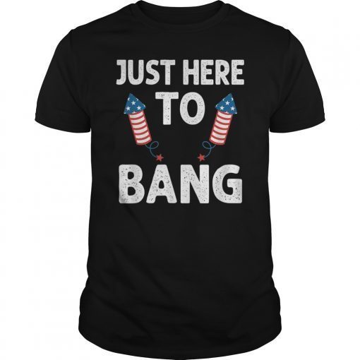 Just Here To Bang 4th of July Funny Firework Fourth July T-Shirt