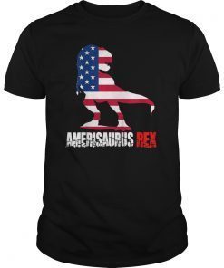 Kids Amerisaurus Rex Dinosaur 4th Of July Patriotic Boys Girls T-Shirt