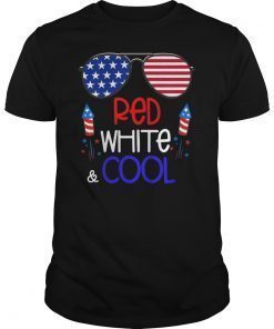 Kids Boys 4th Of July Red White And Cool Patriotic Stars Stripes T-Shirt