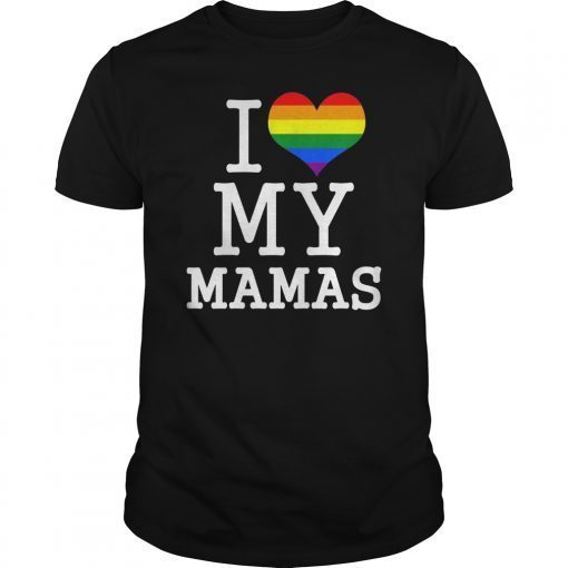 Kids Gay Moms Baby Clothes I Love My Mamas LGBT Flag T Shirt ...