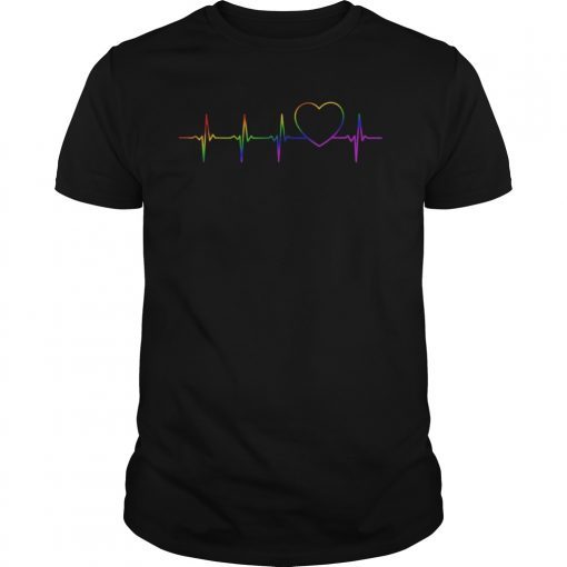 LGBT Heartbeat EKG Shirt Gay Lesbian gift