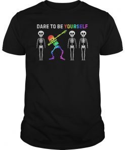 LGBT Pride Skeleton Dabbing Dare To Be Yourself Gifts TShirts