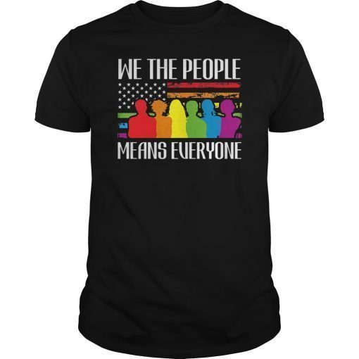 LGBTQ Flag Support Everyone Civil Rights Protest Tee Shirt