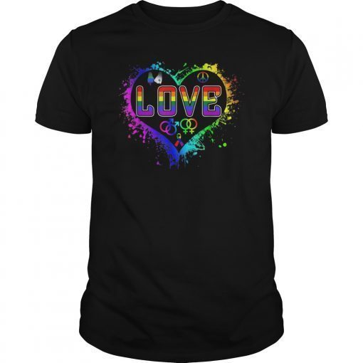 LOVE Peace Sign Rainbow Gay Pride Love Is Love T Shirt