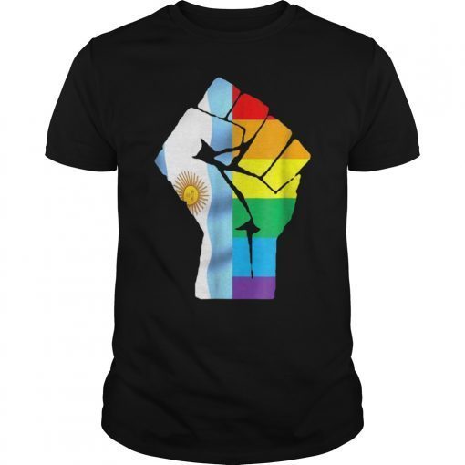 Lgbt Resist Gay Pride Fist Argentina Flag T shirt
