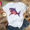 Shark American Flag T-Shirt Jawsome 4th Of July Kids Boys