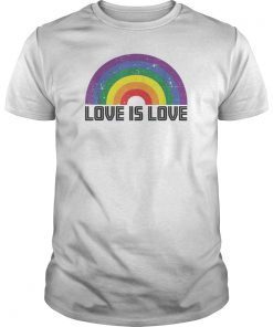 Love Is Love Gay Pride Distressed LGBT Rainbow Shirt