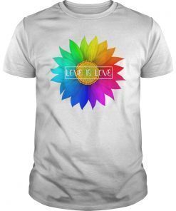 Love Is Love Gay Pride Distressed LGBT Sunflower Rainbow
