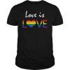 Love Is Love Peace Sign Rainbow Gay Pride T-Shirt