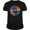 Love Is Love Sunflower LGBT American Flag 4th Of July T-shirt