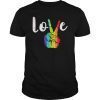 Love Peace Sign Rainbow LGBT Lesbian Gay Pride T-Shirt