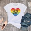 Love Wins LGBTQ Pride Shirt Rainbow Heart Pride Month Shirt Unisex Shirt