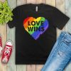 Love Wins Shirt Pride Shirt 2019, Love Wins Tshirt Love Wins Woman, LGBT Rainbow Flag Gay Pride Heart LGBT Shirt, Retro Vintage Gift